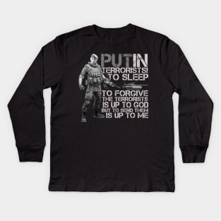 Putin Counter Terrorist Kids Long Sleeve T-Shirt